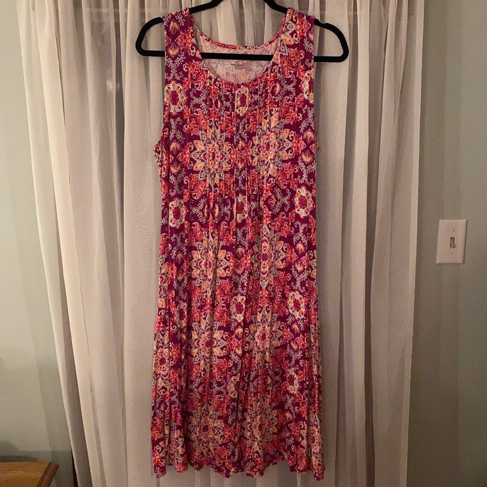 Croft & Barrow smocked knit floral dress